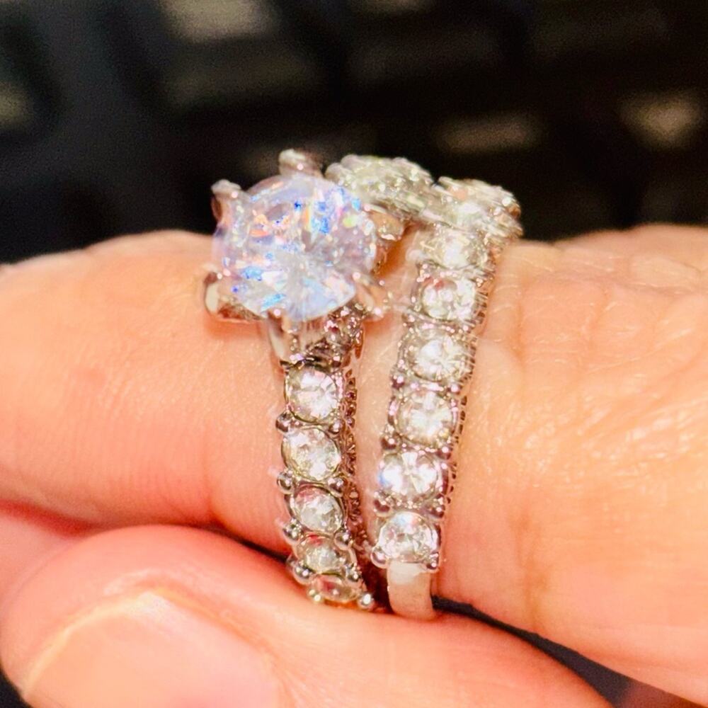 Two Piece Zircon Ring Set - Picture 1 of 1